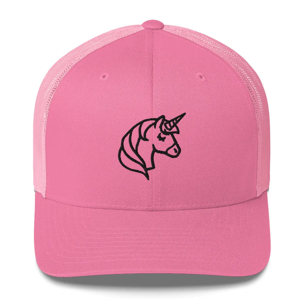 Unicorn Embroidered Retro Magic Animal Retro Baseball Trucker Hat Rebel Girl Rampage LGBTQ