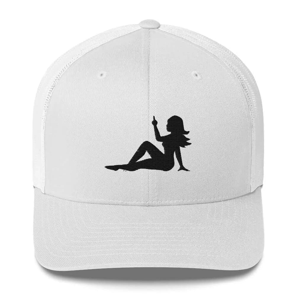 Mudflap Girl Pinup Girl Feminist Empowerment middle finger retro vintage trucker hat cap