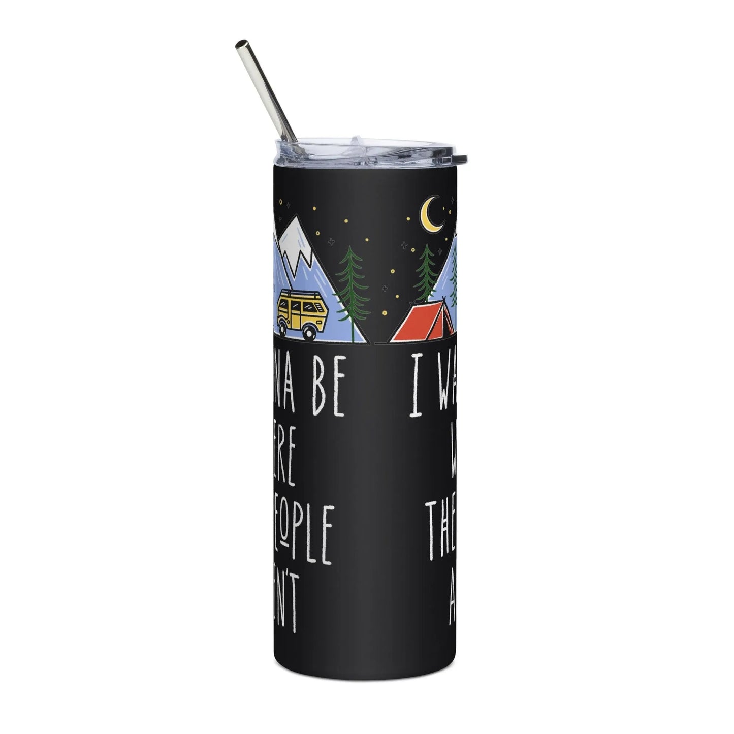 Camping outdoors where the people aren’t reusable stainless steel environmentally friendly tumbler rebel girl rampage