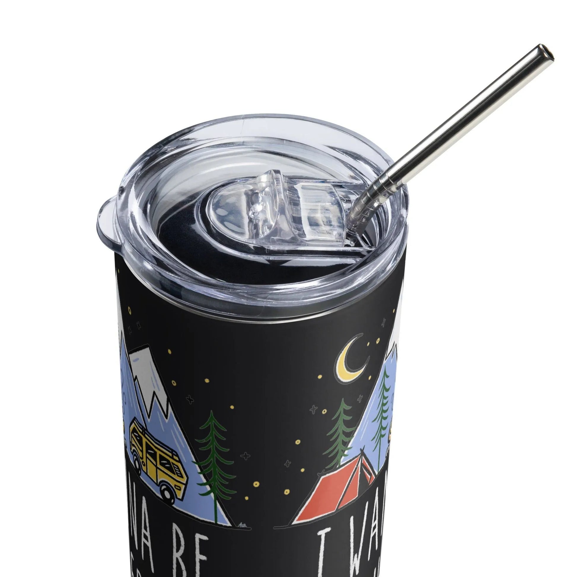 Camping outdoors where the people aren’t reusable stainless steel environmentally friendly tumbler rebel girl rampage