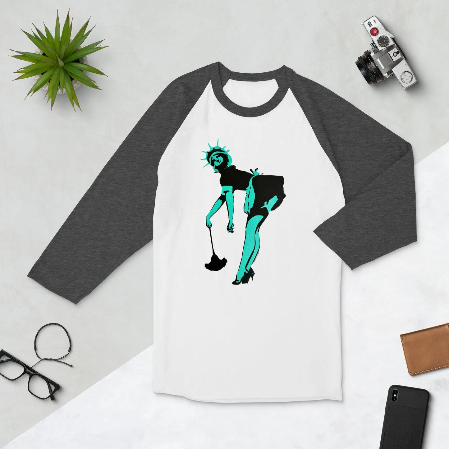 Lady Liberty Raglan, Hoodies, Shirts & Tops, Designs by Countfunkula, Shirts & Tops, Rebel Girl Rampage