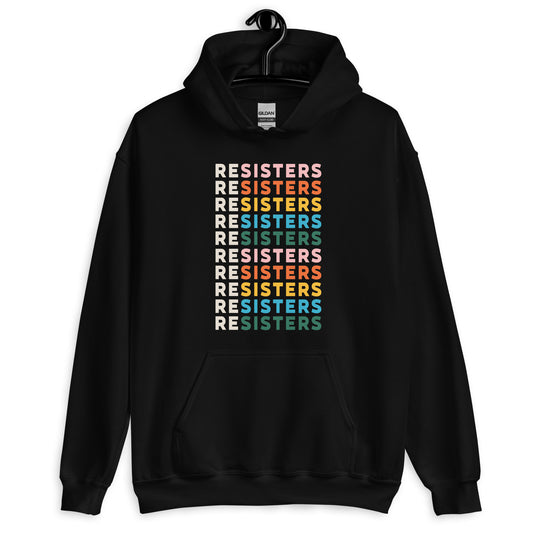 ReSisters Unisex Hoodie Sweatshirt, Feminist art clothing, Anne Lesniak, Rebel Girl Rampage