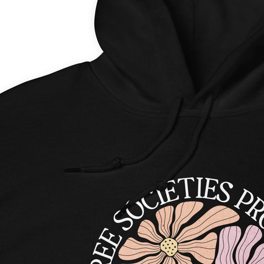 Free Societies Protect Public Education Floral Unisex Hoodie, Democracy, antifa, education, public schools, Rebel Girl Rampage