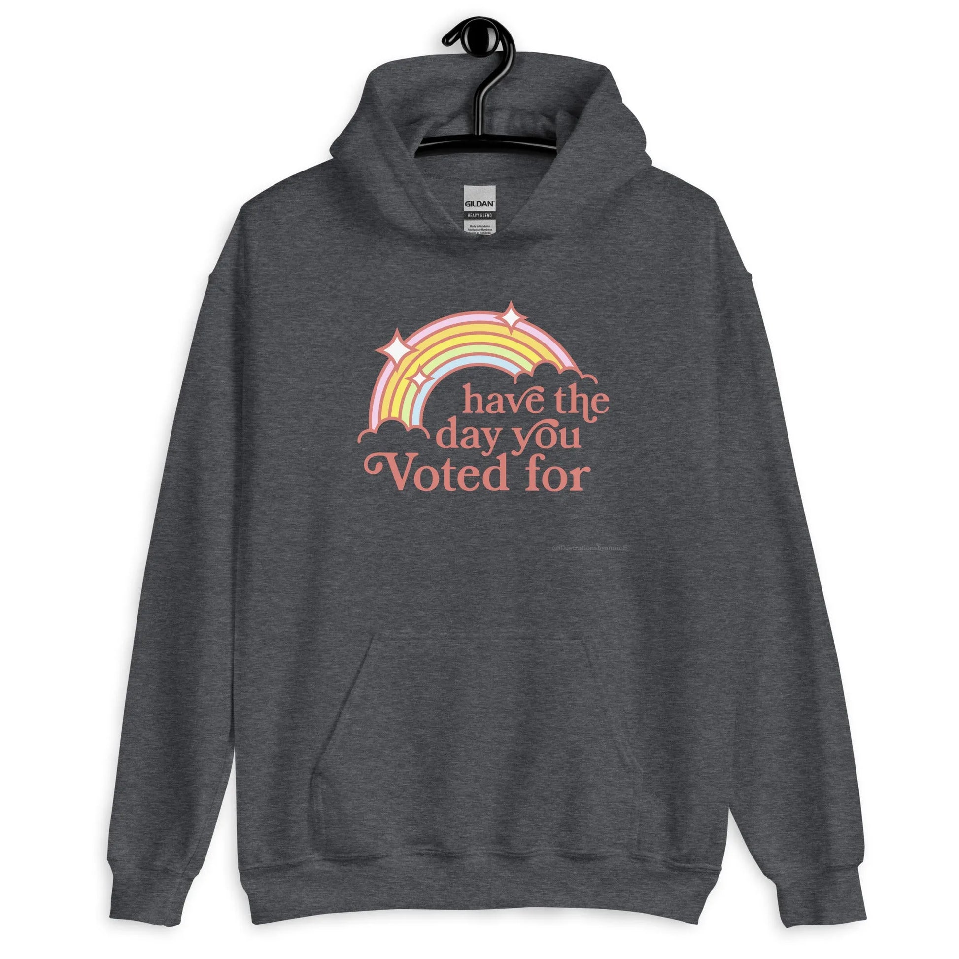Have the day you voted for rainbow graphic on a hoodie. stand up for human rights and equal access, Rebel Girl Rampage
