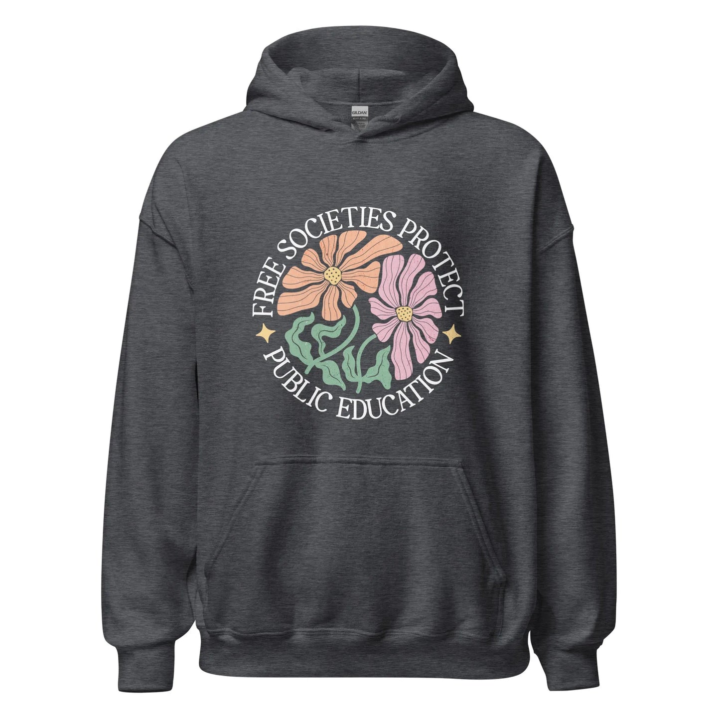 Free Societies Protect Public Education Floral Unisex Hoodie, Democracy, antifa, education, public schools, Rebel Girl Rampage