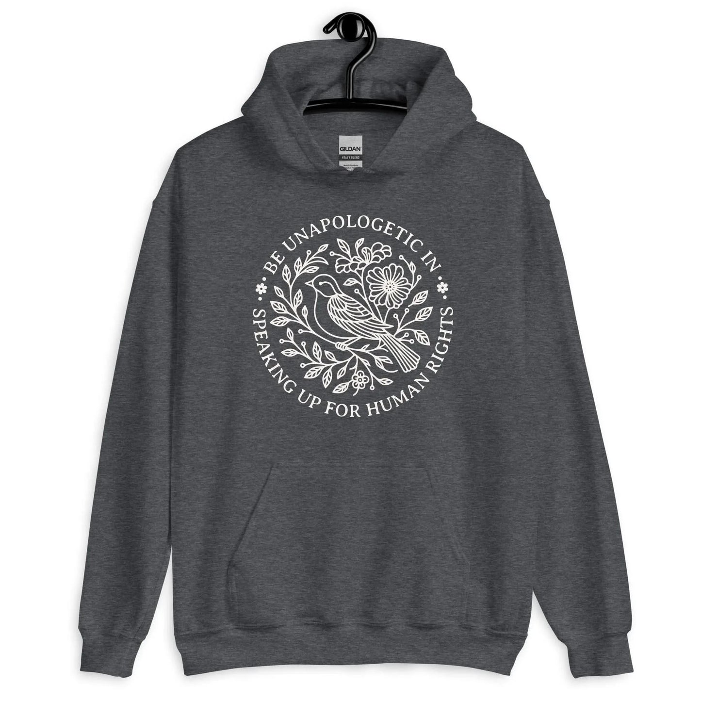 Be unapologetic in speaking up for human rights unisex bird and flowers hoodie, protest clothes, solidarity, ally, equal rights, Rebel Girl Rampage