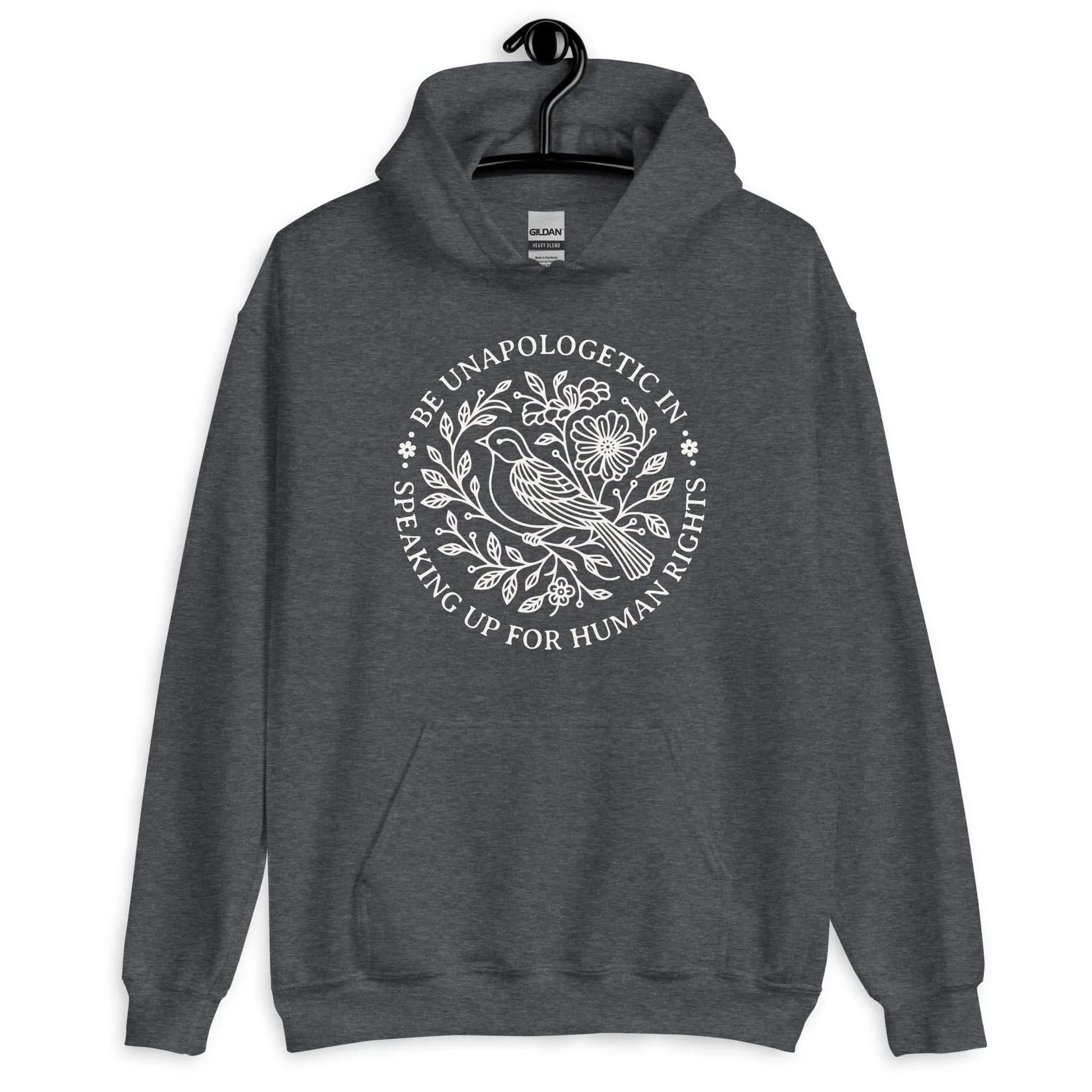 Be unapologetic in speaking up for human rights unisex bird and flowers hoodie, protest clothes, solidarity, ally, equal rights, Rebel Girl Rampage