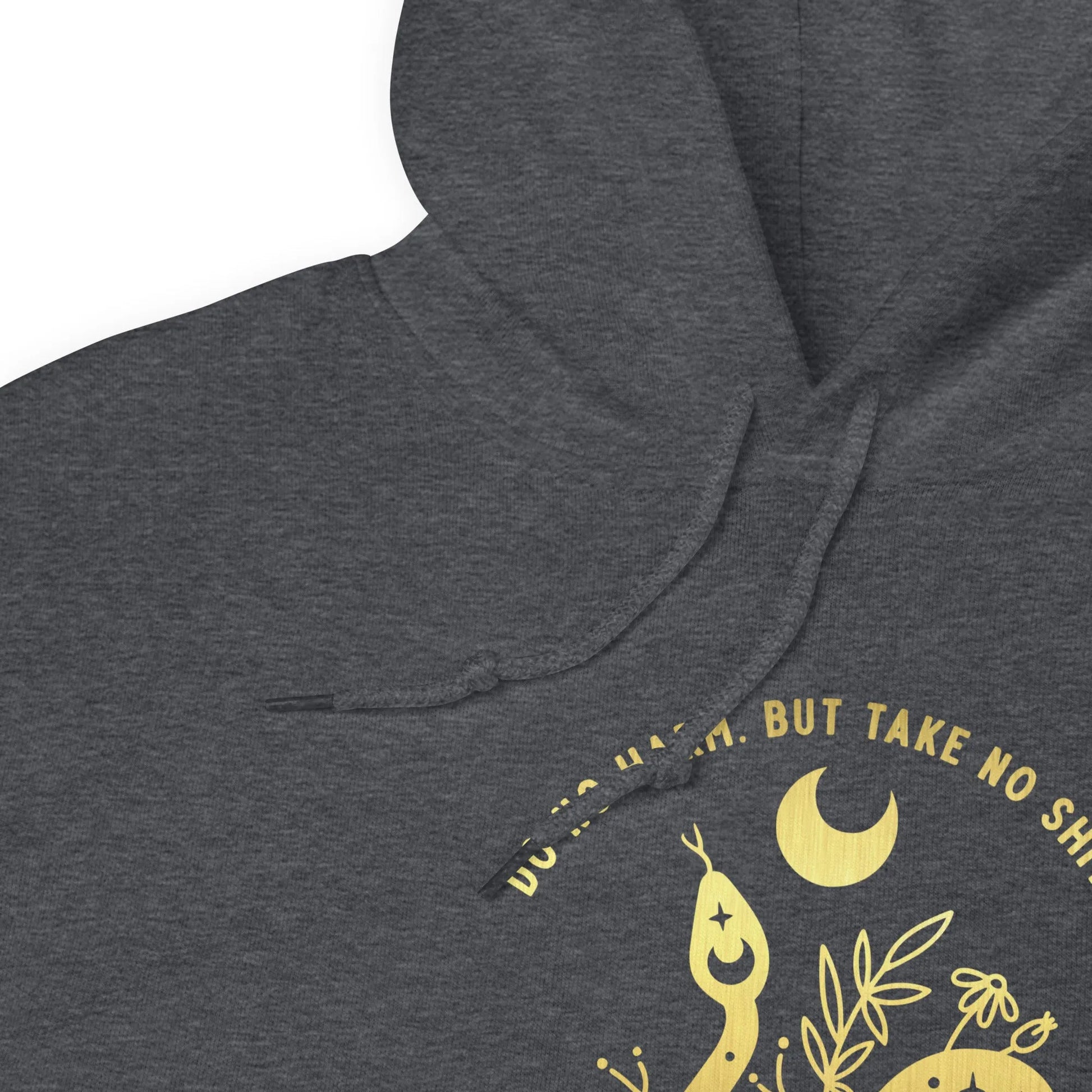 Do no harm, but take no shit gold snake with stars graphic hoodie, sassy, empowered, bold, fun, Rebel Girl Rampage