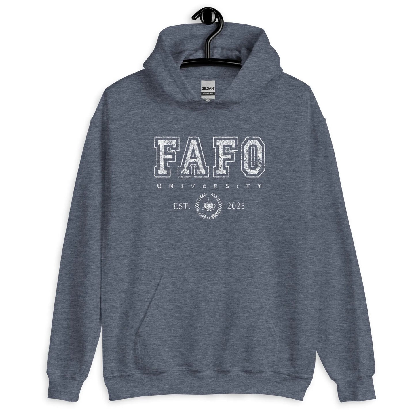 Fuck around and find out, "Fafo University" graphic hoodie, bold, funny, attitude, satirical, life school, Rebel Girl Rampage