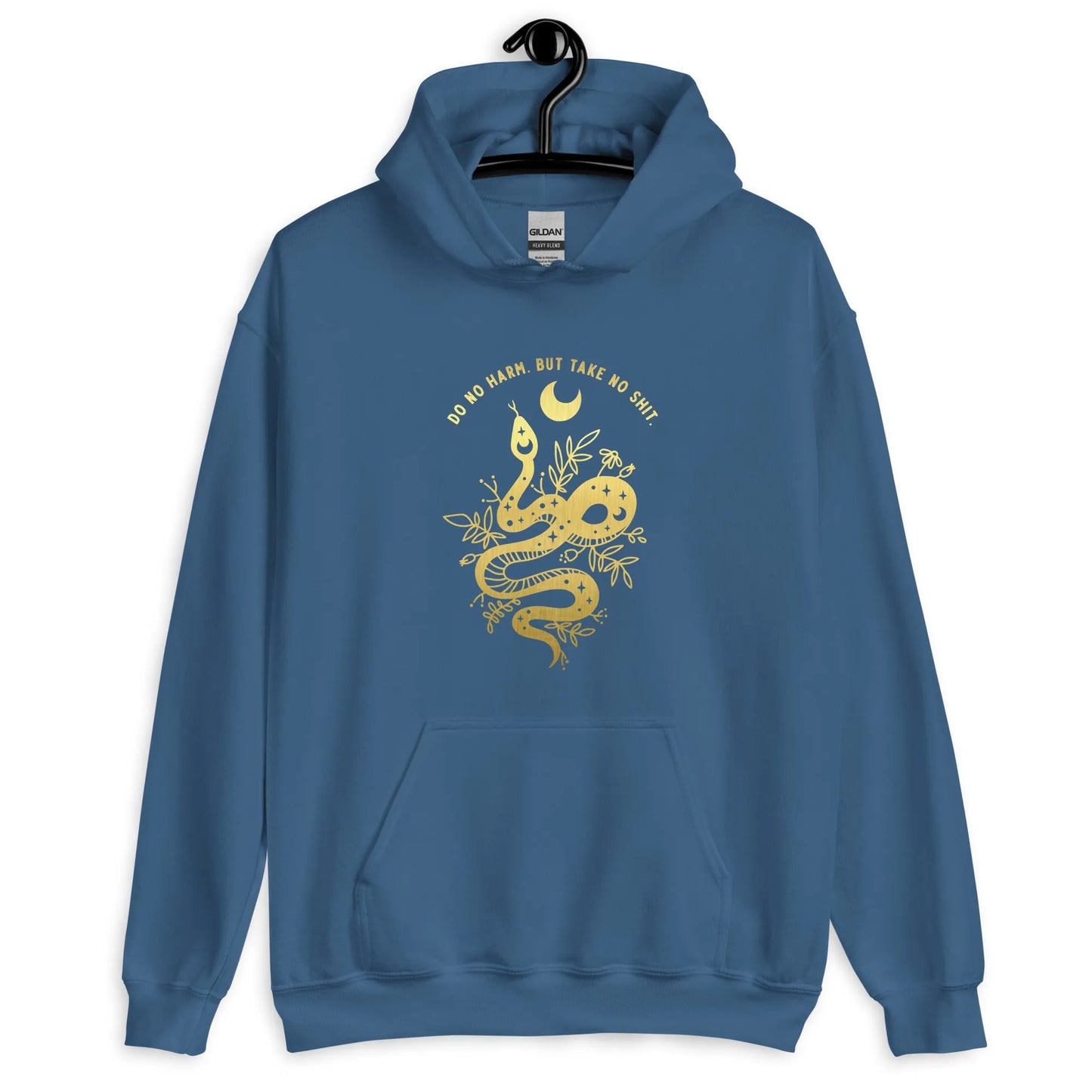 Do no harm, but take no shit gold snake with stars graphic hoodie, sassy, empowered, bold, fun, Rebel Girl Rampage