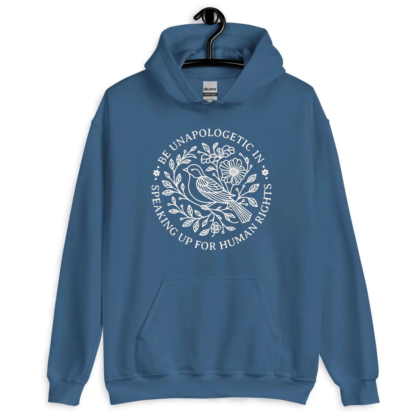 Be unapologetic in speaking up for human rights unisex bird and flowers hoodie, protest clothes, solidarity, ally, equal rights, Rebel Girl Rampage