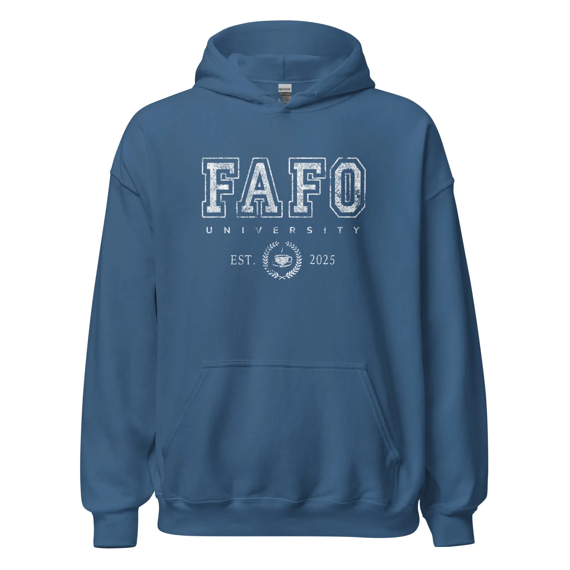 Fuck around and find out, "Fafo University" graphic hoodie, bold, funny, attitude, satirical, life school, Rebel Girl Rampage