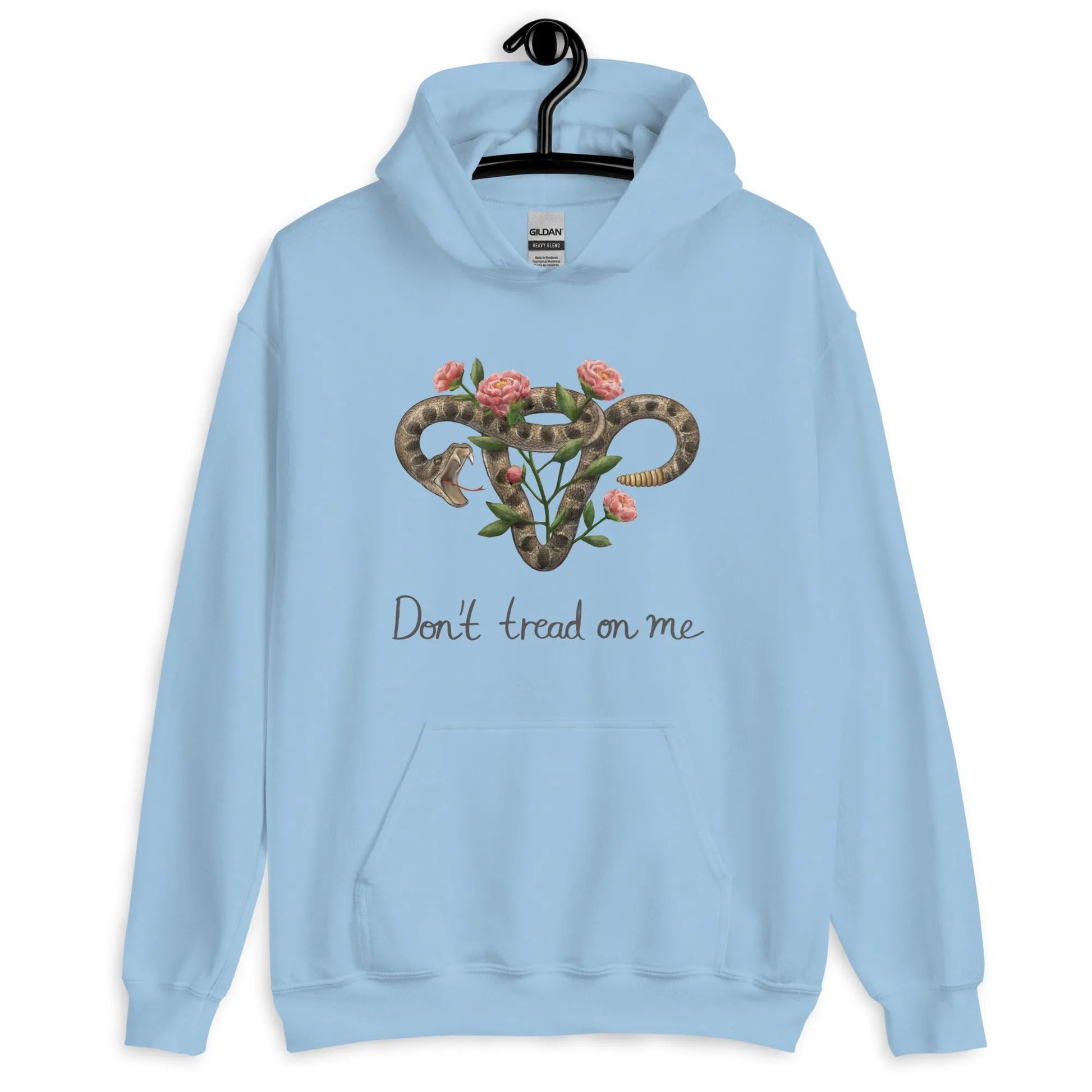 Don’t Tread On Me Uterus with Flowers unisex feminist pro choice women’s rights hoodie Rattlesnakes ad Roses abortion rights sweatshirt Rebel Girl Rampage 