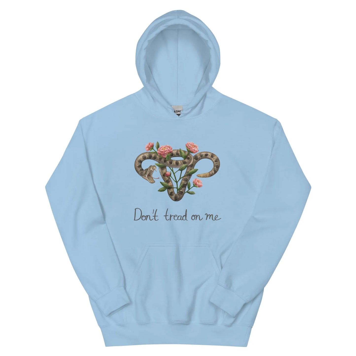 Don’t Tread On Me Uterus with Flowers unisex feminist pro choice women’s rights hoodie Rattlesnakes ad Roses abortion rights sweatshirt Rebel Girl Rampage 