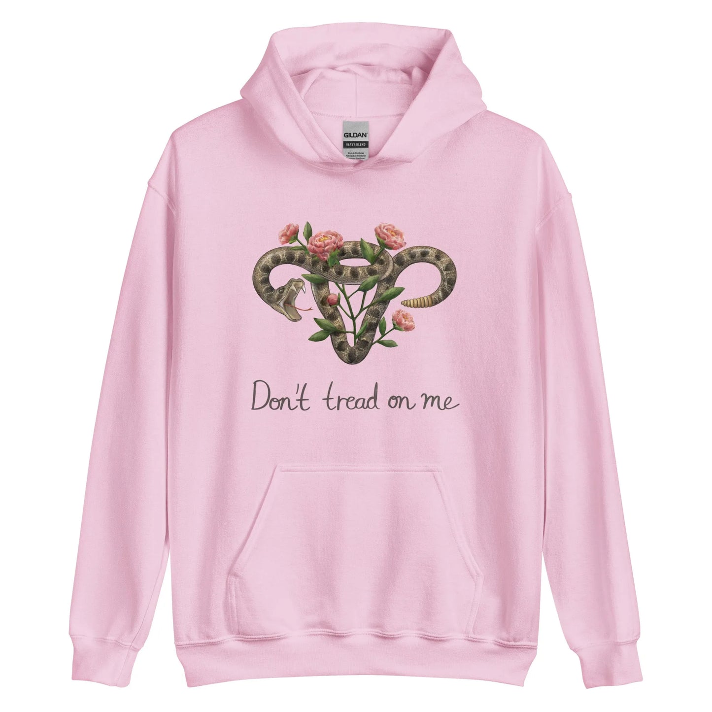 Don’t Tread On Me Uterus with Flowers unisex feminist pro choice women’s rights hoodie Rattlesnakes ad Roses abortion rights sweatshirt Rebel Girl Rampage 