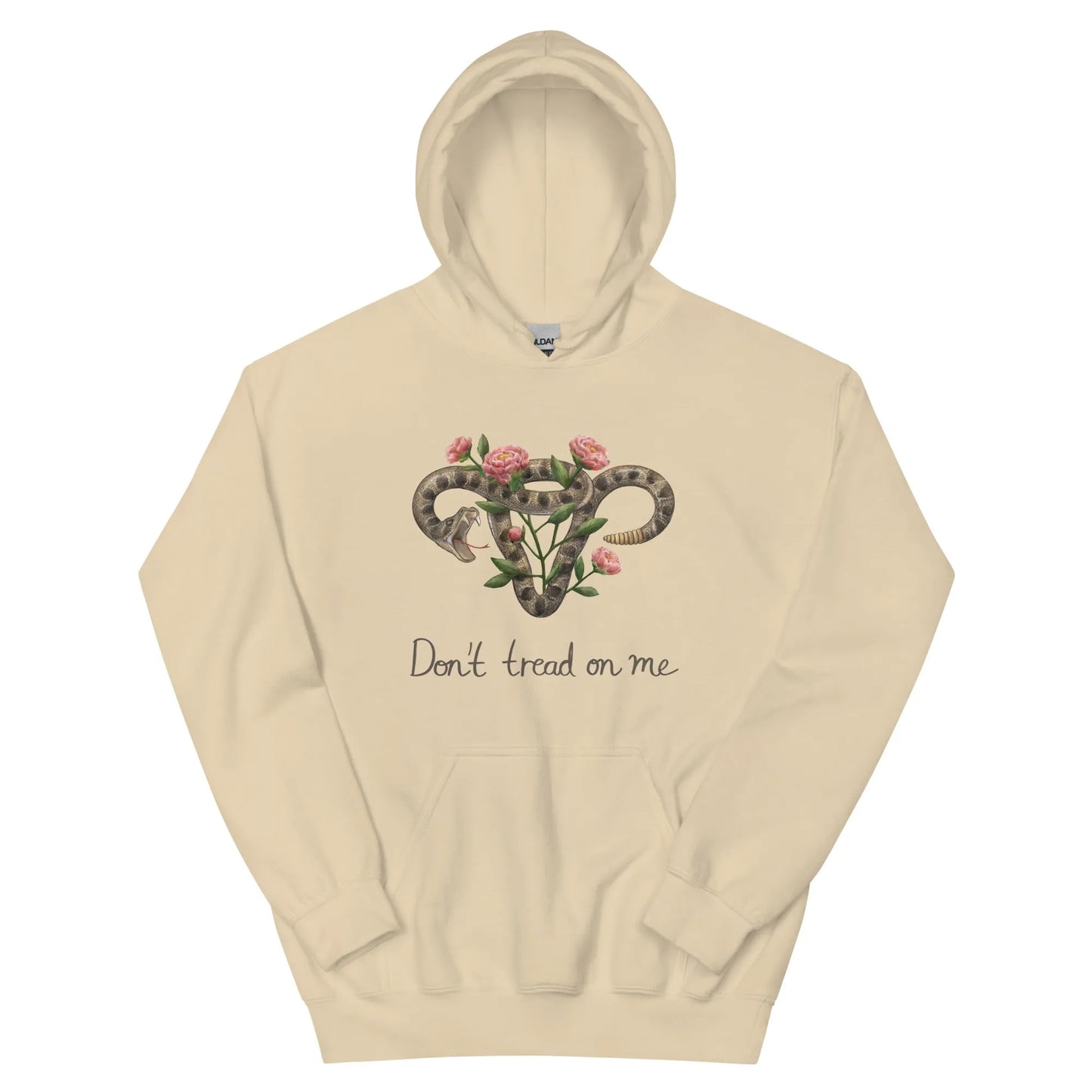 Don’t Tread On Me Uterus with Flowers unisex feminist pro choice women’s rights hoodie Rattlesnakes ad Roses abortion rights sweatshirt Rebel Girl Rampage 