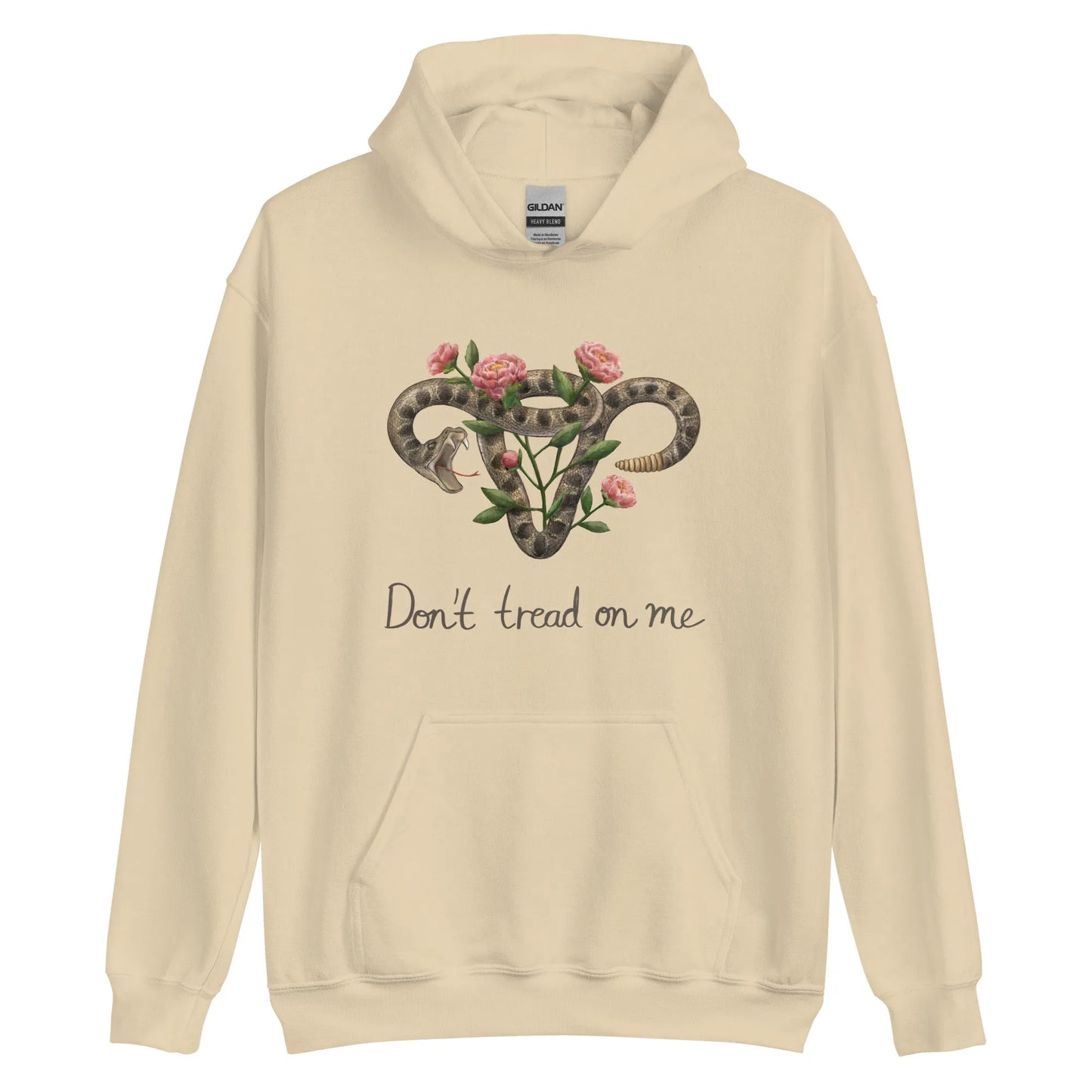 Don’t Tread On Me Uterus with Flowers unisex feminist pro choice women’s rights hoodie Rattlesnakes ad Roses abortion rights sweatshirt Rebel Girl Rampage 