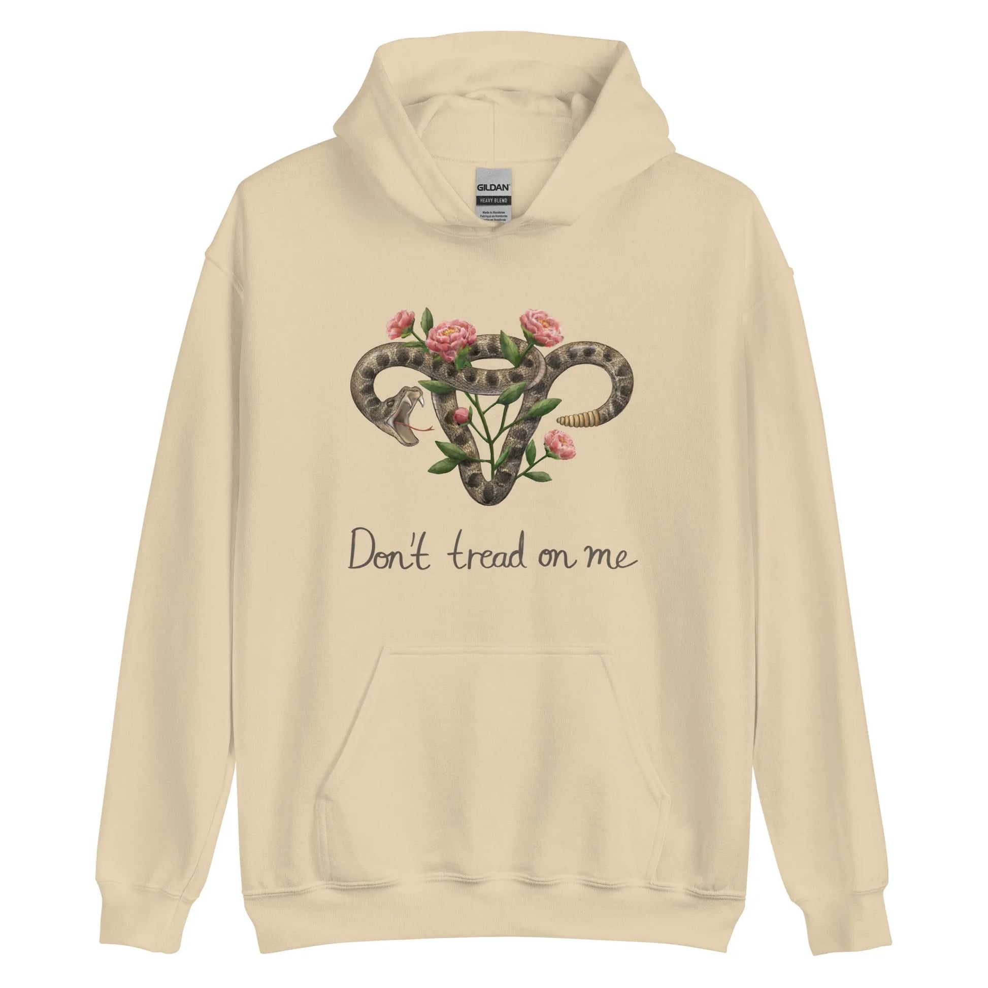 Don’t Tread On Me Uterus with Flowers unisex feminist pro choice women’s rights hoodie Rattlesnakes ad Roses abortion rights sweatshirt Rebel Girl Rampage 