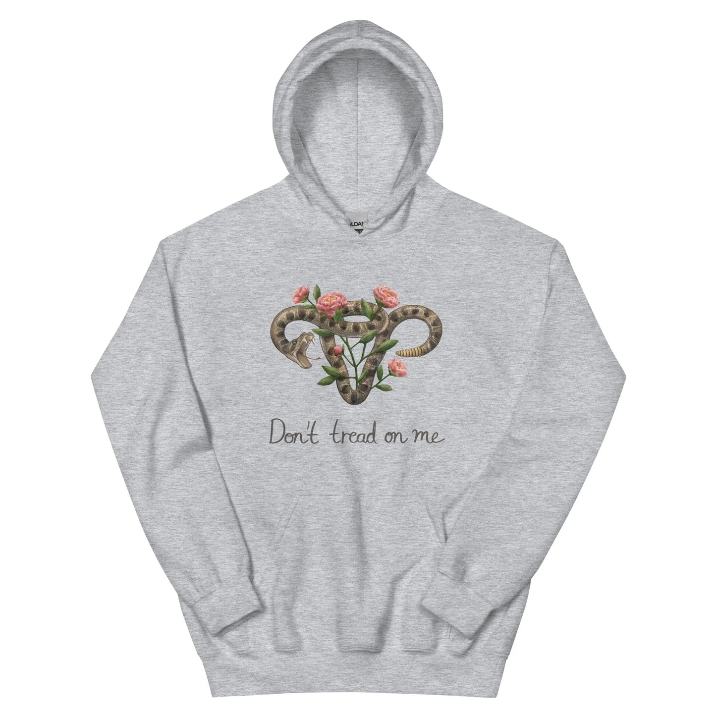 Don’t Tread On Me Uterus with Flowers unisex feminist pro choice women’s rights hoodie Rattlesnakes ad Roses abortion rights sweatshirt Rebel Girl Rampage 