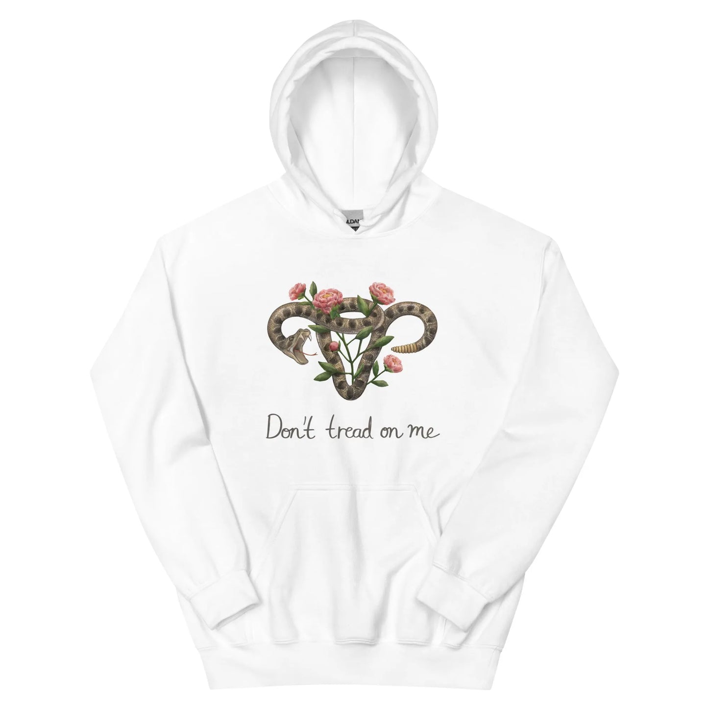 Don’t Tread On Me Uterus with Flowers unisex feminist pro choice women’s rights hoodie Rattlesnakes ad Roses abortion rights sweatshirt Rebel Girl Rampage 