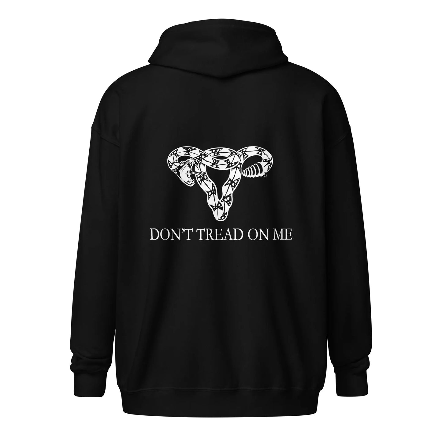 Don’t Tread On Me Uterus Unisex Zip Hoodie, Rebel Girl Rampage, DTOM, Designs by Annie, Hoodies, Shirts & Tops