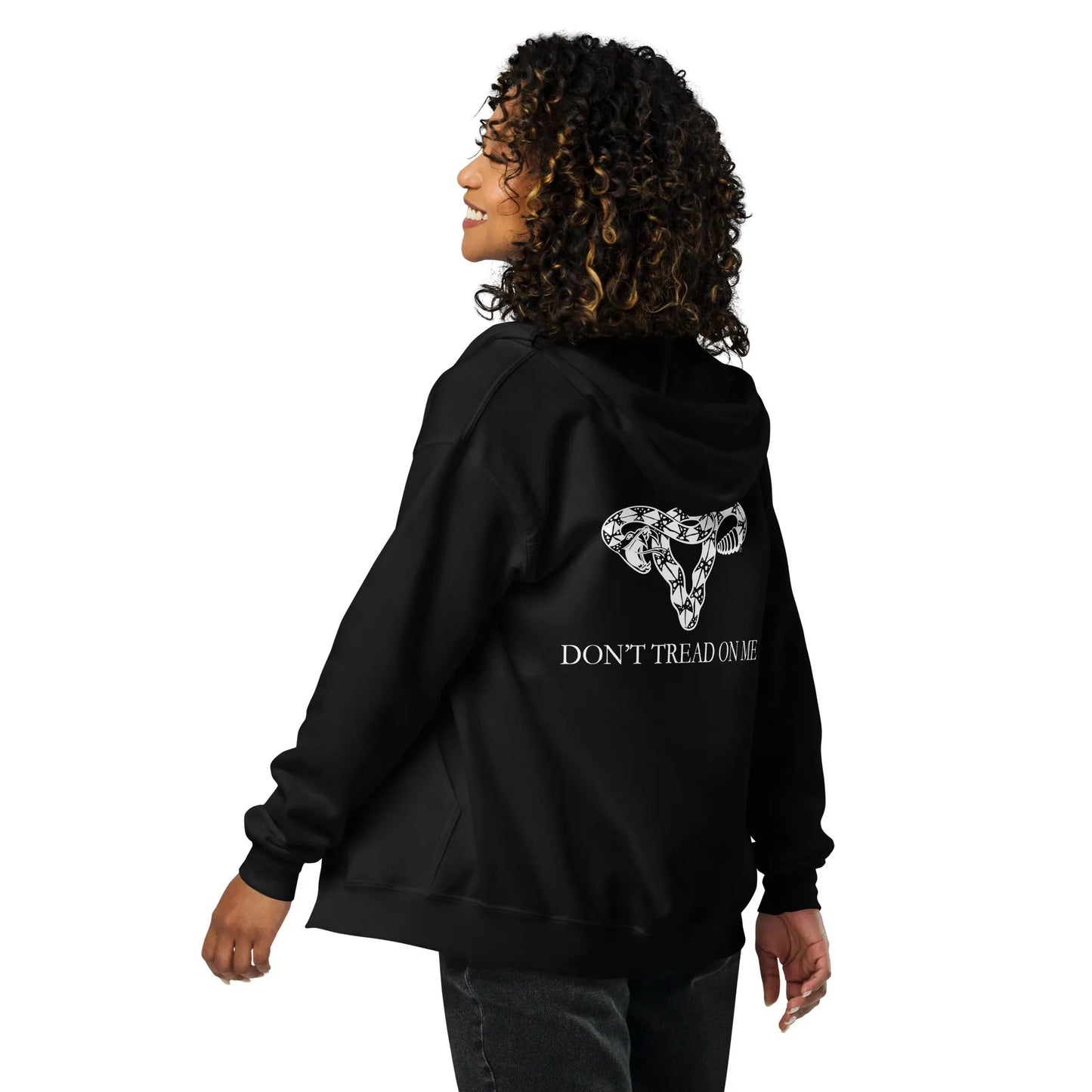 Don’t Tread On Me Uterus Unisex Zip Hoodie, Rebel Girl Rampage, DTOM, Designs by Annie, Hoodies, Shirts & Tops