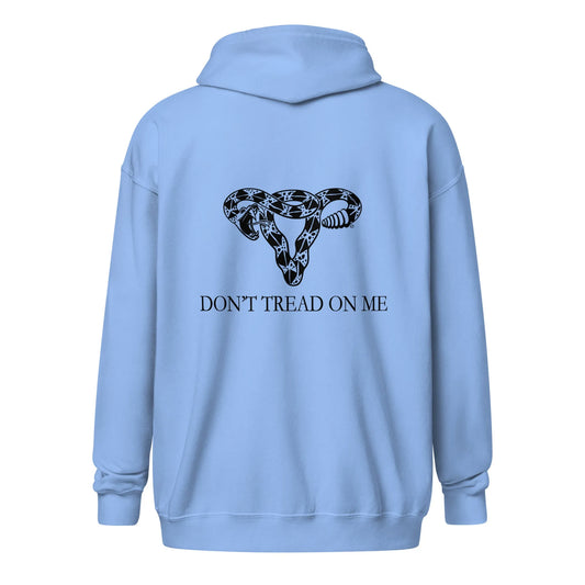 Don’t Tread On Me Uterus Unisex Zip Hoodie, Rebel Girl Rampage