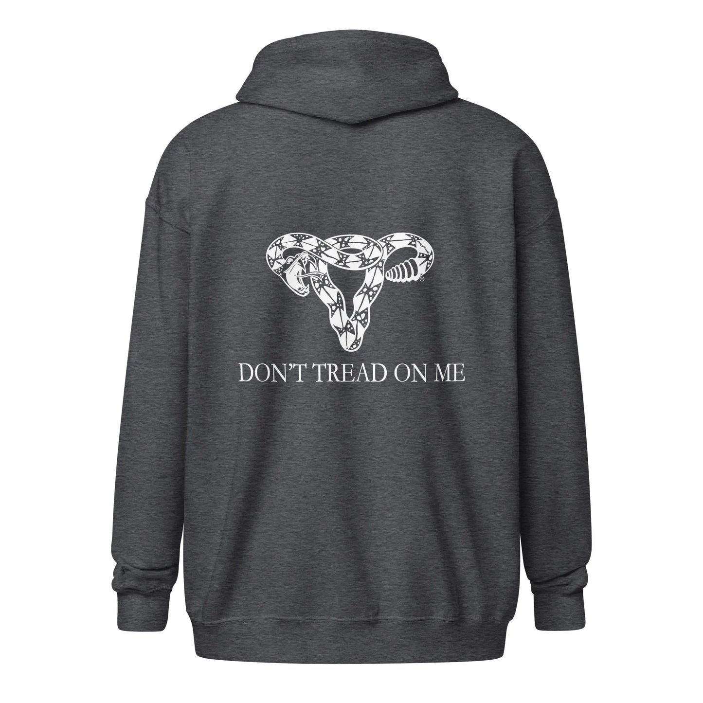 Don’t Tread On Me Uterus Unisex Zip Hoodie, Rebel Girl Rampage, DTOM, Designs by Annie, Hoodies, Shirts & Tops