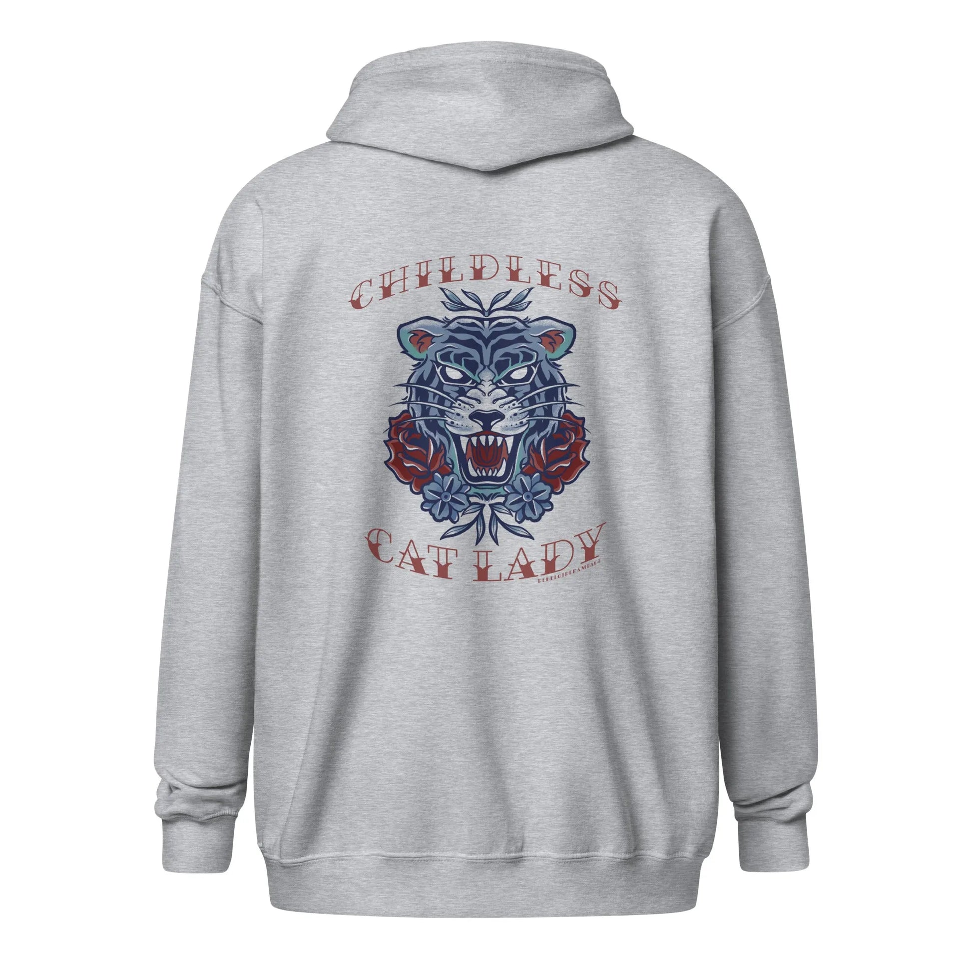 Childless Cat Lady Heavy Zip Hoodie, Rebel Girl Rampage