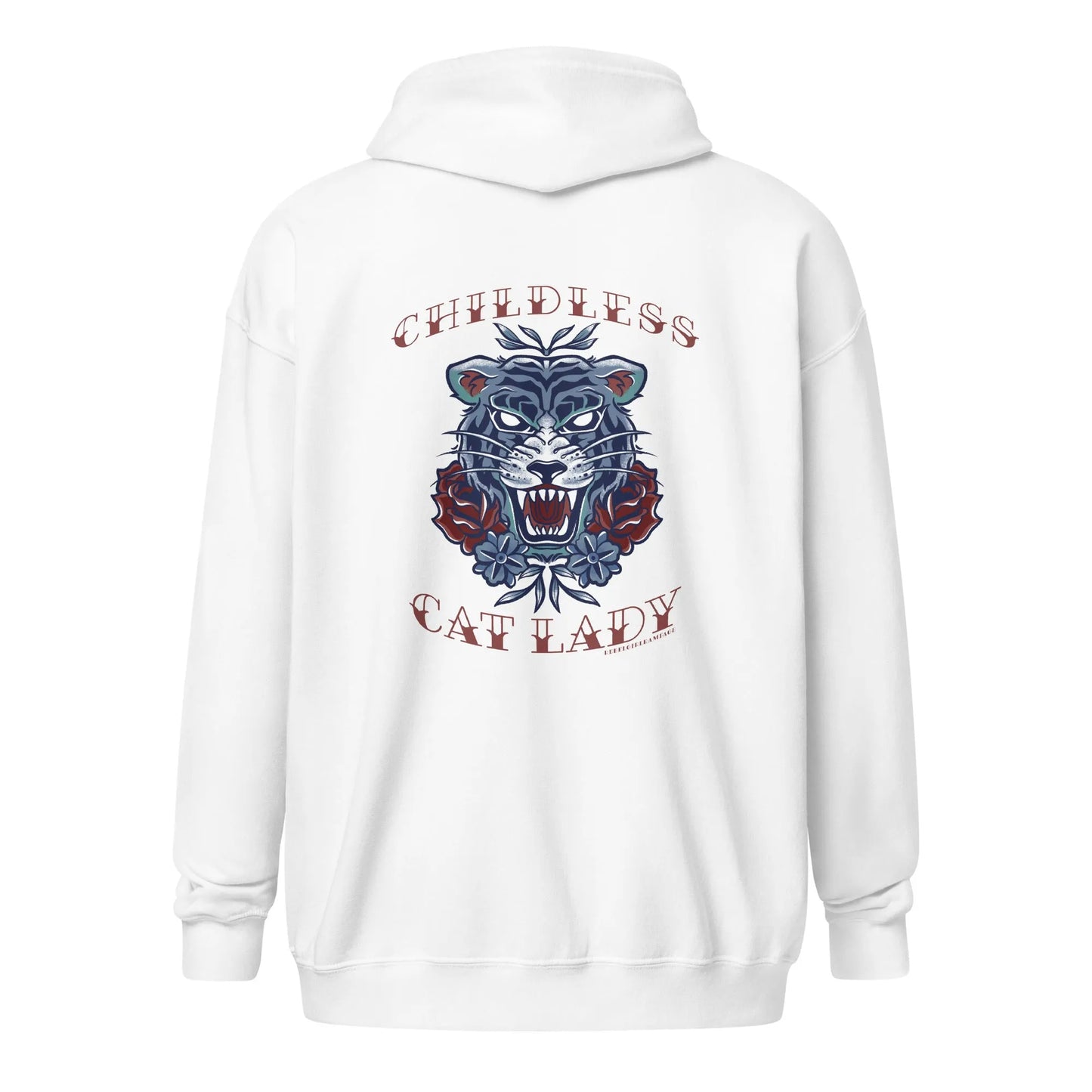 Childless Cat Lady Heavy Zip Hoodie, Rebel Girl Rampage, Hoodies, Shirts & Tops, Designs by Lindsey, Pets