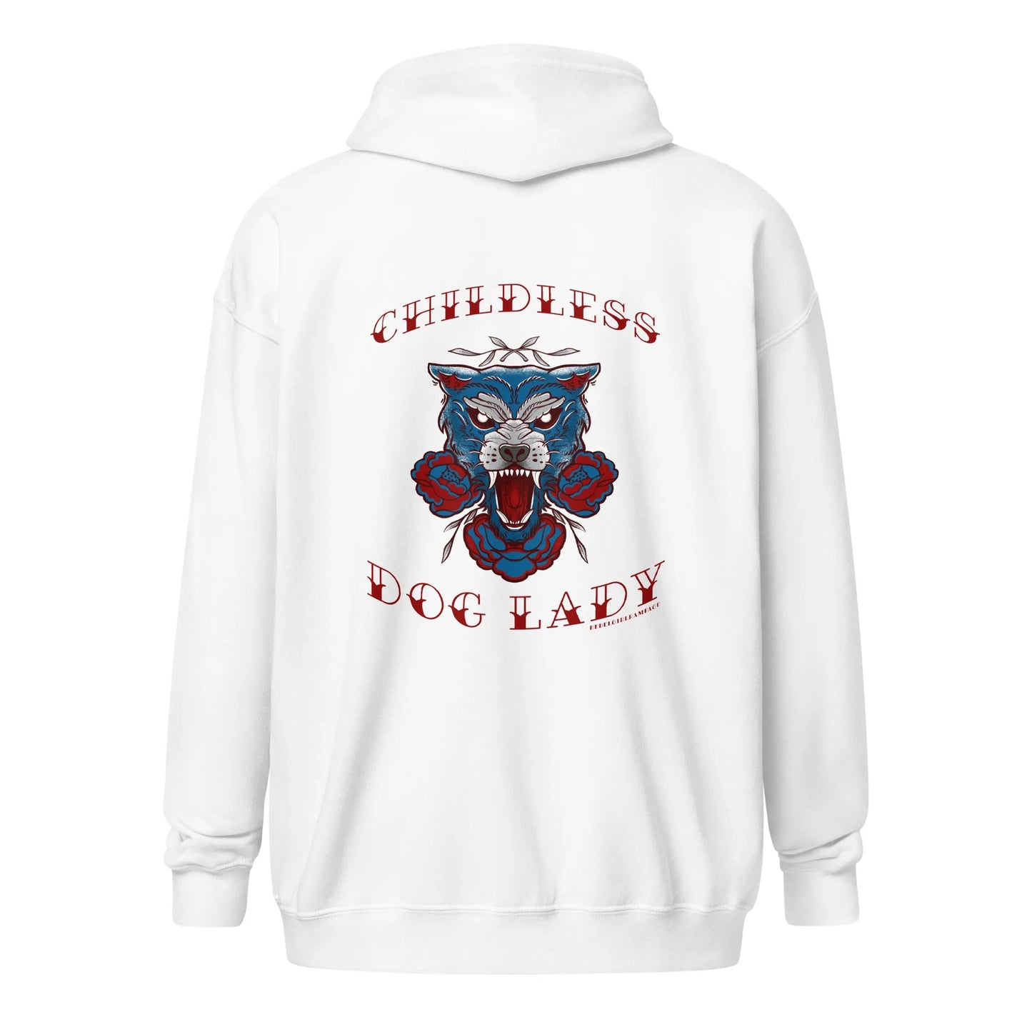 Childless Dog Lady Heavy Zip Hoodie, Rebel Girl Rampage, Hoodies, Shirts & Tops, Designs by Lindsey, Pets