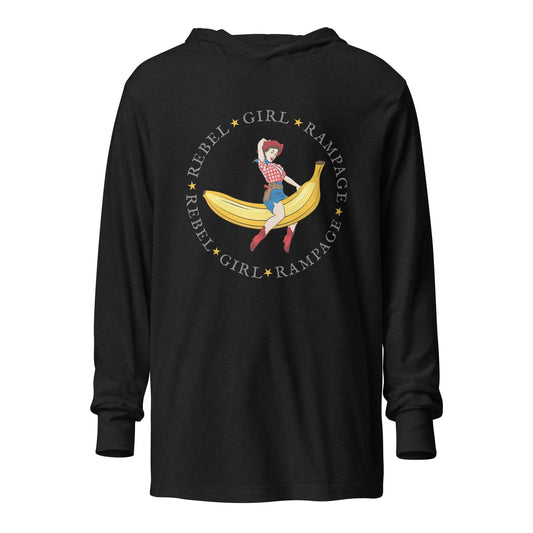 Rebel Girl Rampage Pinup Cowgirl Logo Hoodie Long Sleeve T-Shirt Vintage Retro Texas Ye Haw