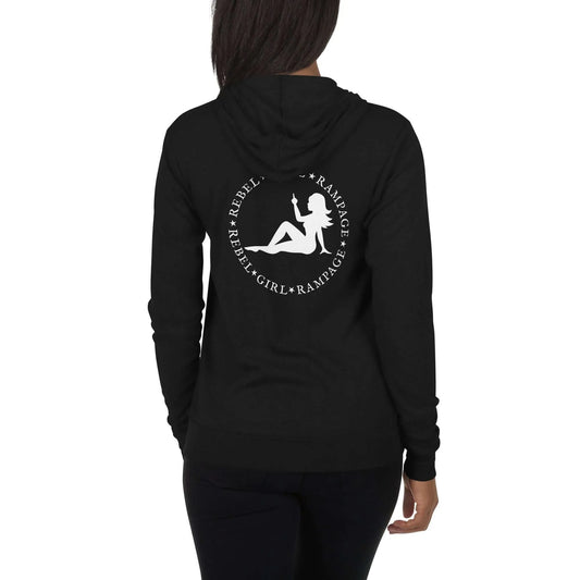 Mudflap Chick pinup girls  Feminist Unisex Zip hoodie Rebel Girl Rampage