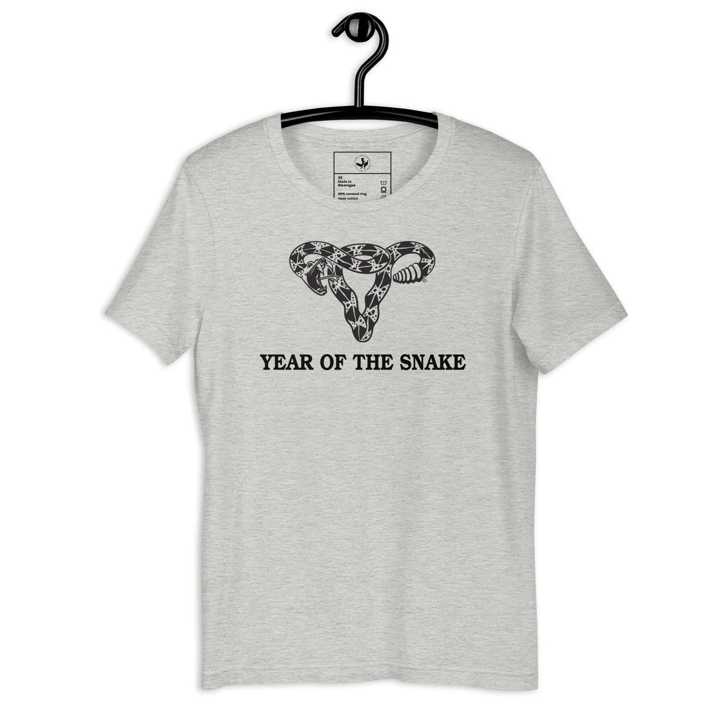 Year Of The Snake Uterus Unisex T-Shirt, Pro choice feminist, women empowerment, gadsden Don’t Tread On Me Uterus, equality, chinese lunar new year, witchy, Anne Lesniak, Rebel Girl Rampage