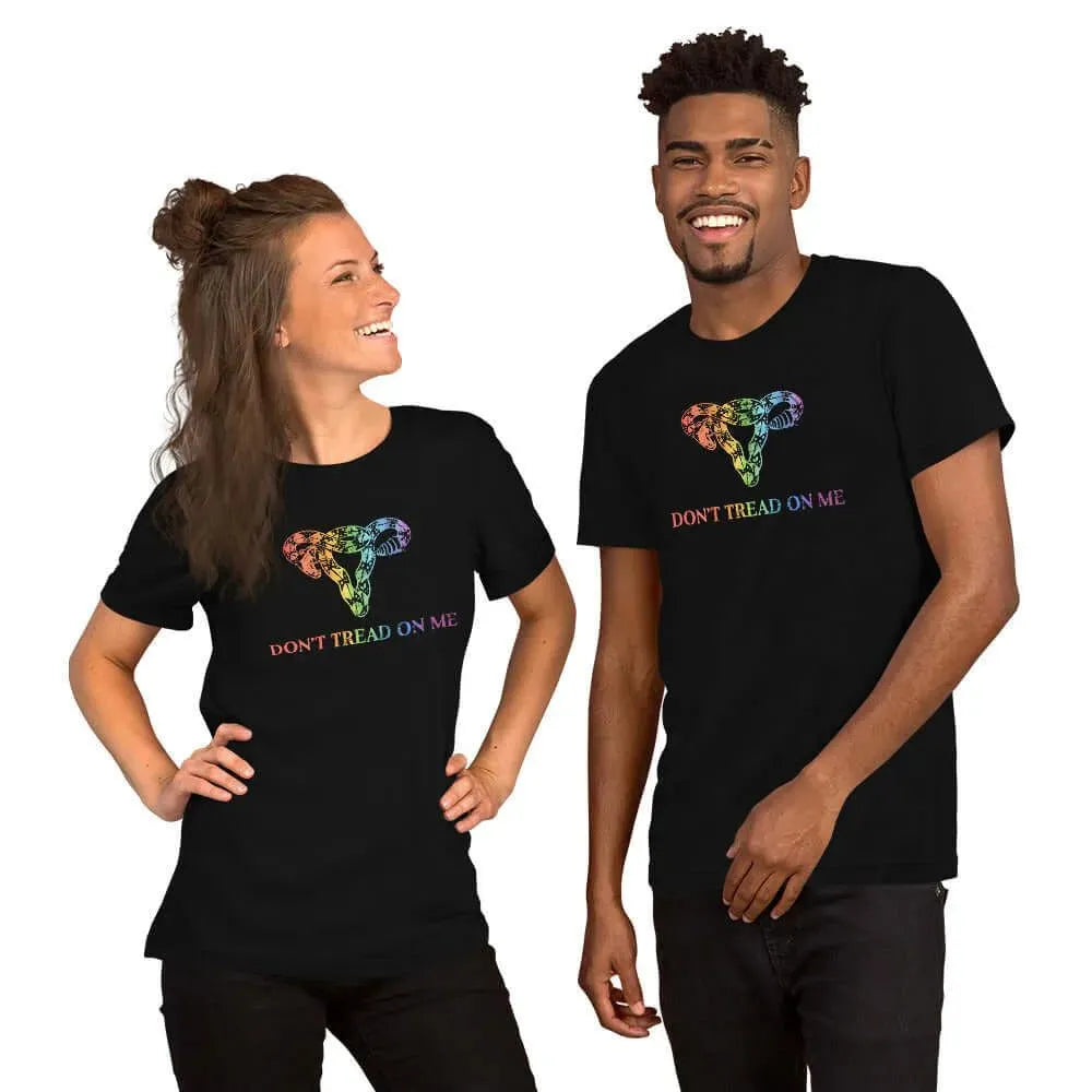 Don’t Tread On Me Rainbow Uterus LGBTQ Pride Unisex T-Shirt Rebel Girl Rampage