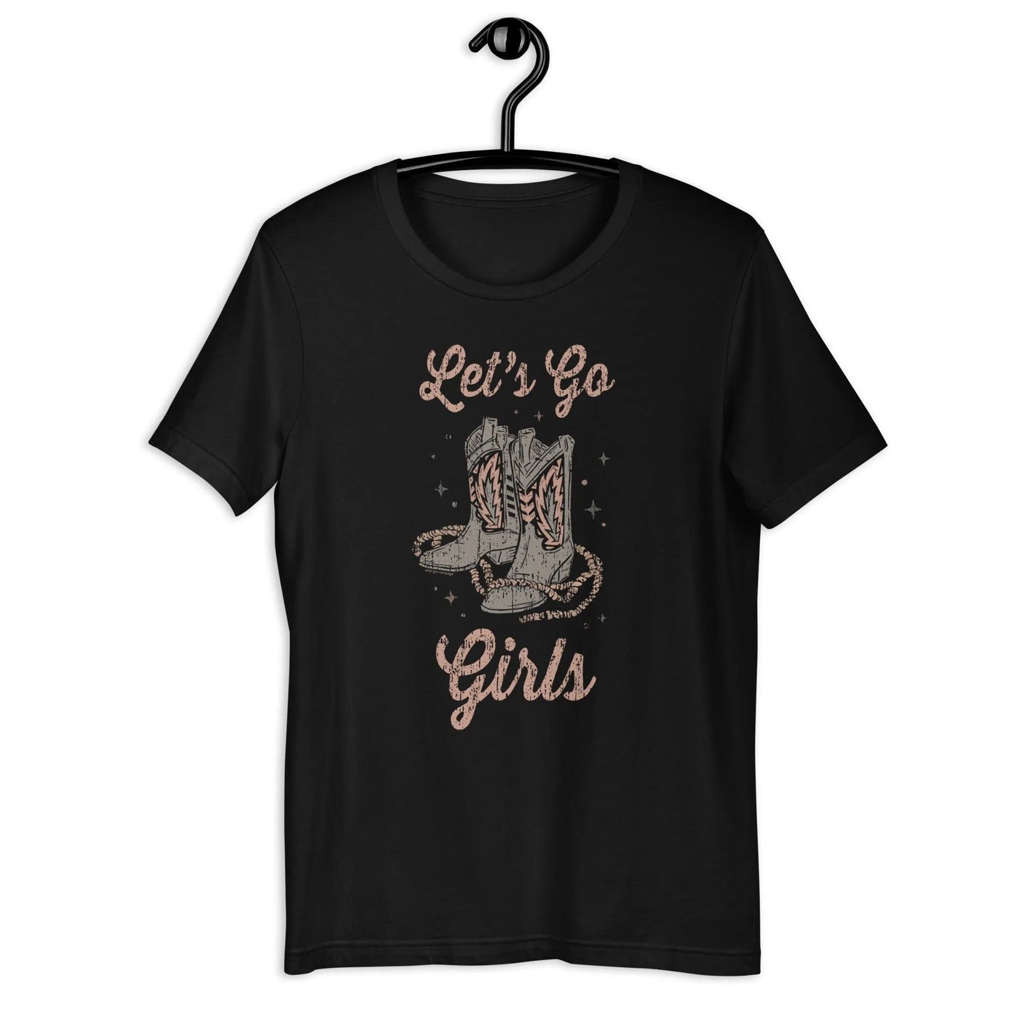 Let’s Go Girls Cowgirl Boot’s unisex western art texas t-shirt Rebel Girl Rampage
