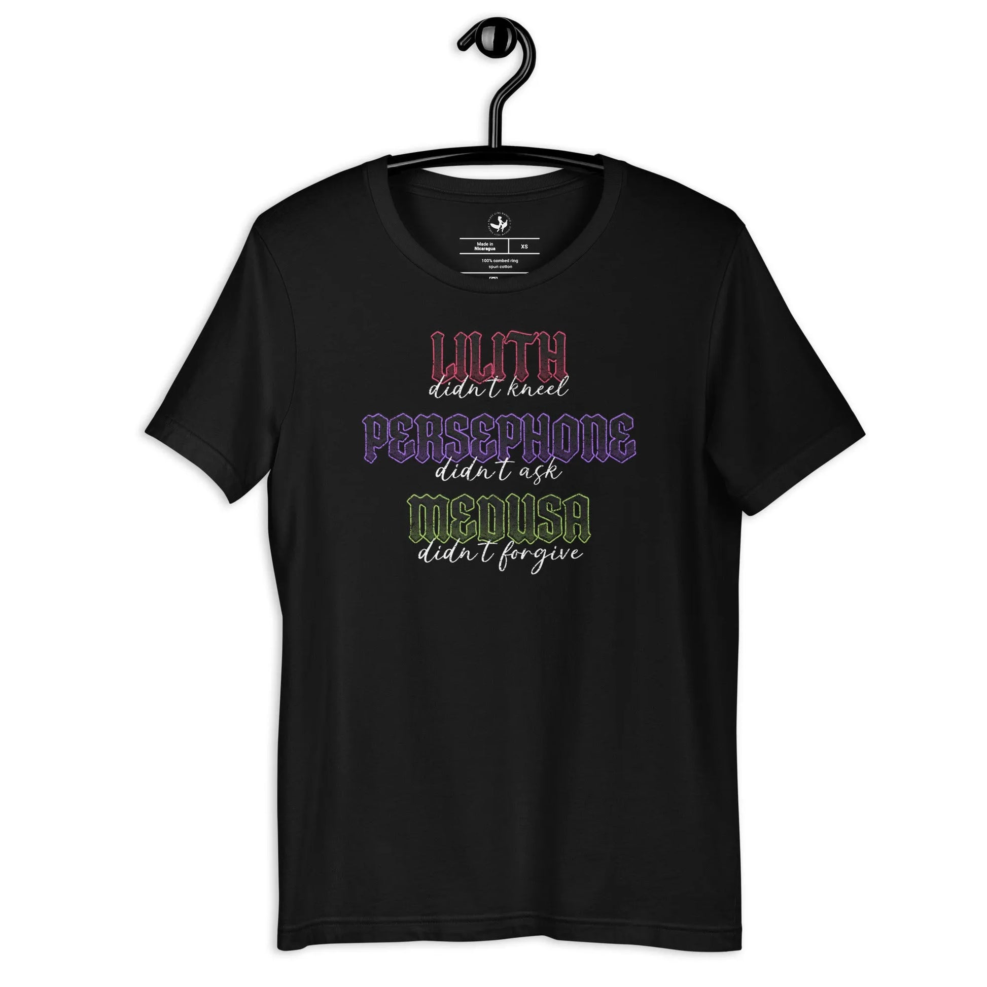 Three Muses Unisex T-Shirt, Witch, Lilith, Persephone, Medusa, Rebel Girl Rampage 