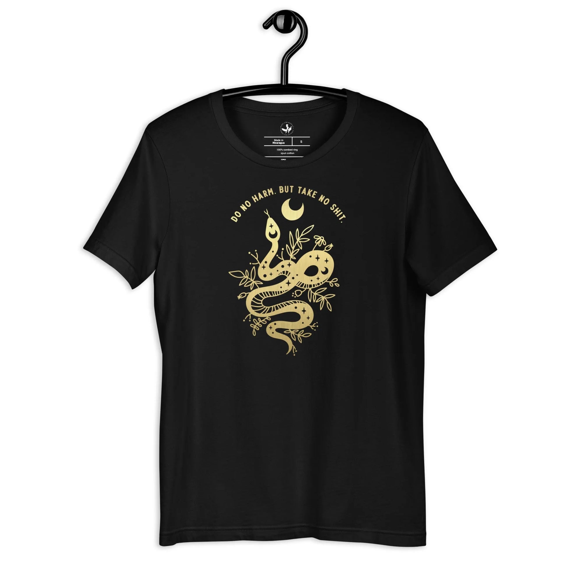 Do No Harm, But Take No Shit Unisex T-shit Unisex T-shirt, Witchy snake moon graphic design, Rebel Girl Rampage 