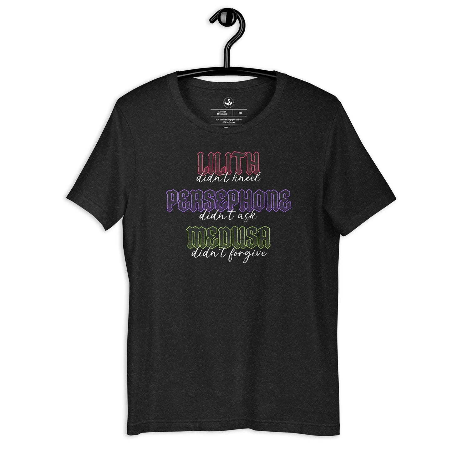 Three Muses Unisex T-Shirt, Witch, Lilith, Persephone, Medusa, Rebel Girl Rampage 