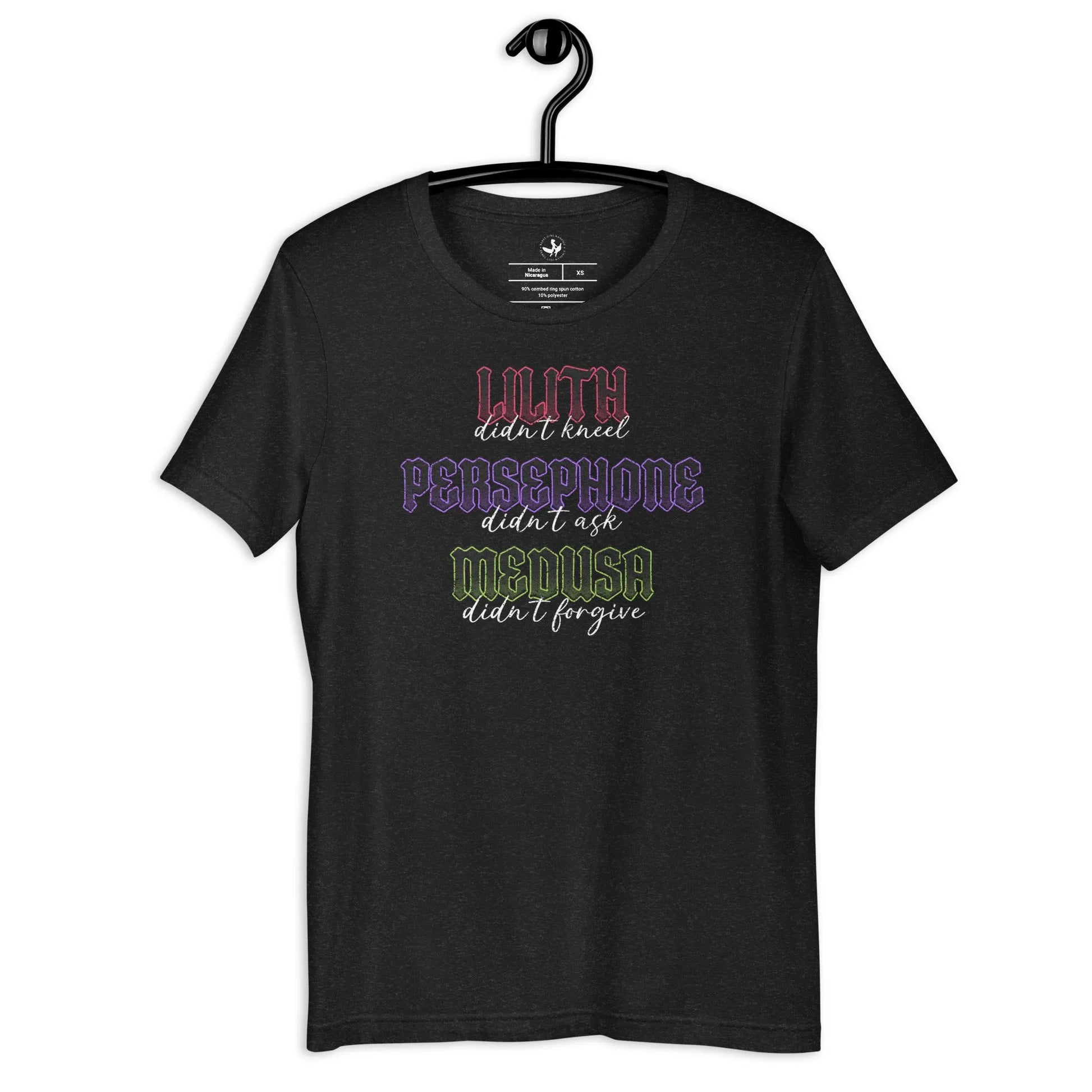 Three Muses Unisex T-Shirt, Witch, Lilith, Persephone, Medusa, Rebel Girl Rampage 