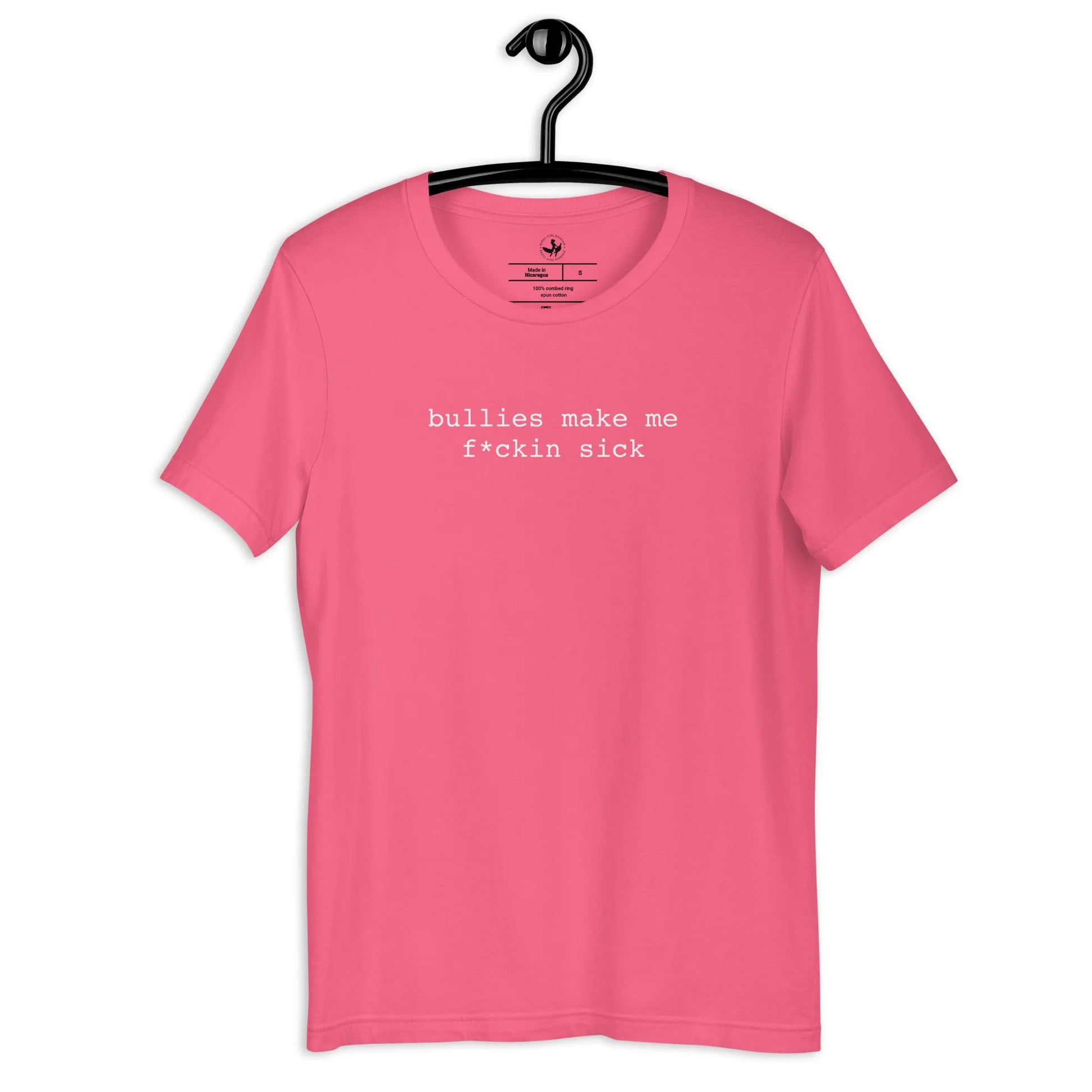 Bullies Make Me F*ckin Sick Unisex T-shirt, LGBTQ Pride, Trans Lifeline fundraiser, Pascal Quote, Rebel Girl Rampage 