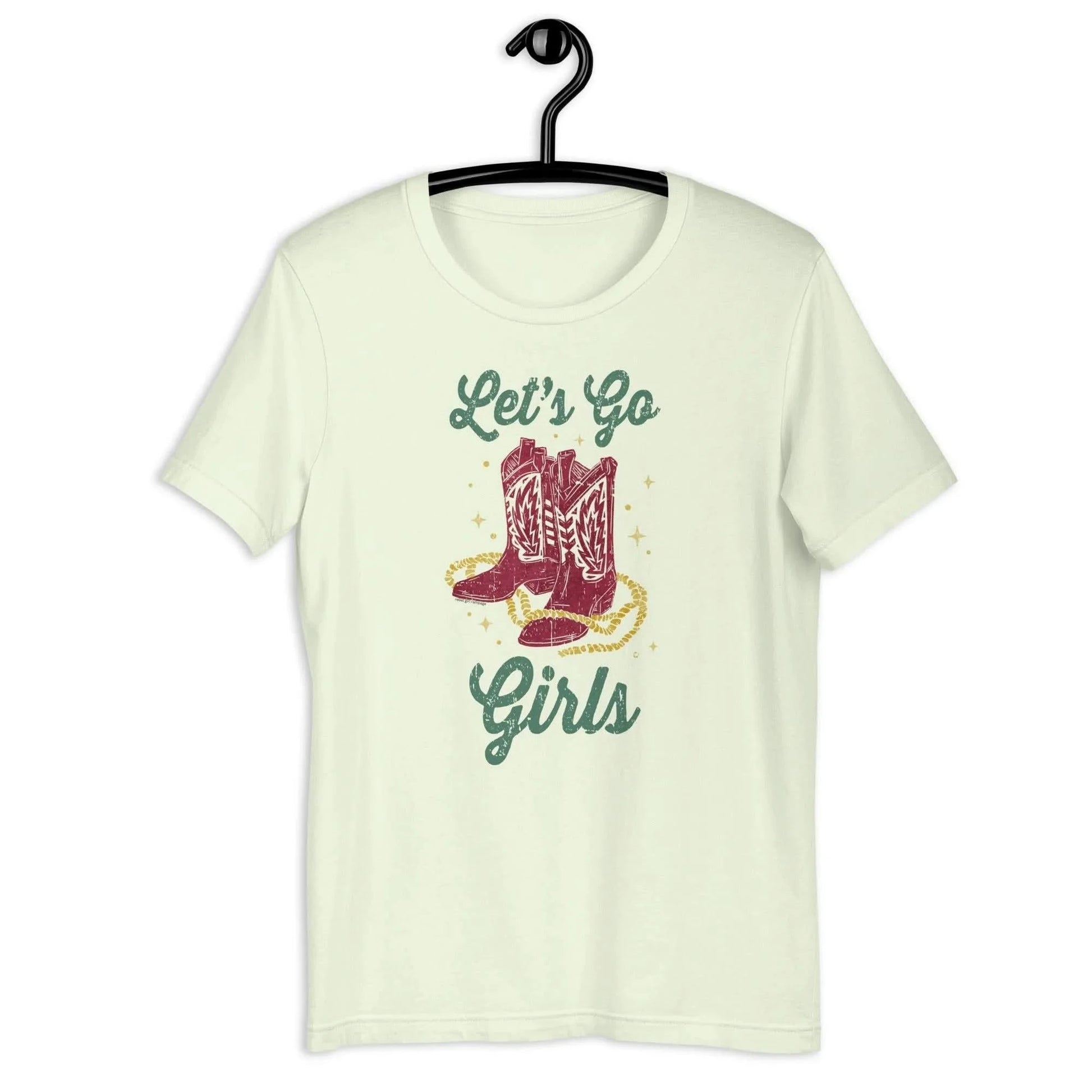 Let’s Go Girls Cowgirl Boots unisex western art texas t-shirt Rebel Girl Rampage
