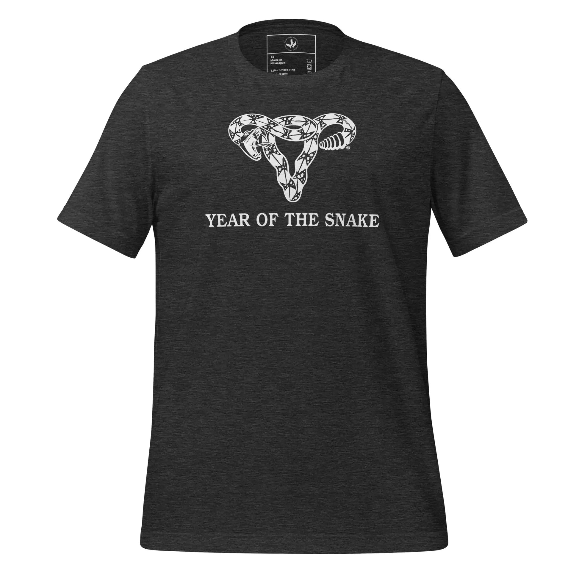 Year Of The Snake Uterus Unisex T-Shirt, Pro choice feminist, women empowerment, gadsden Don’t Tread On Me Uterus, equality, chinese lunar new year, witchy, Anne Lesniak, Rebel Girl Rampage