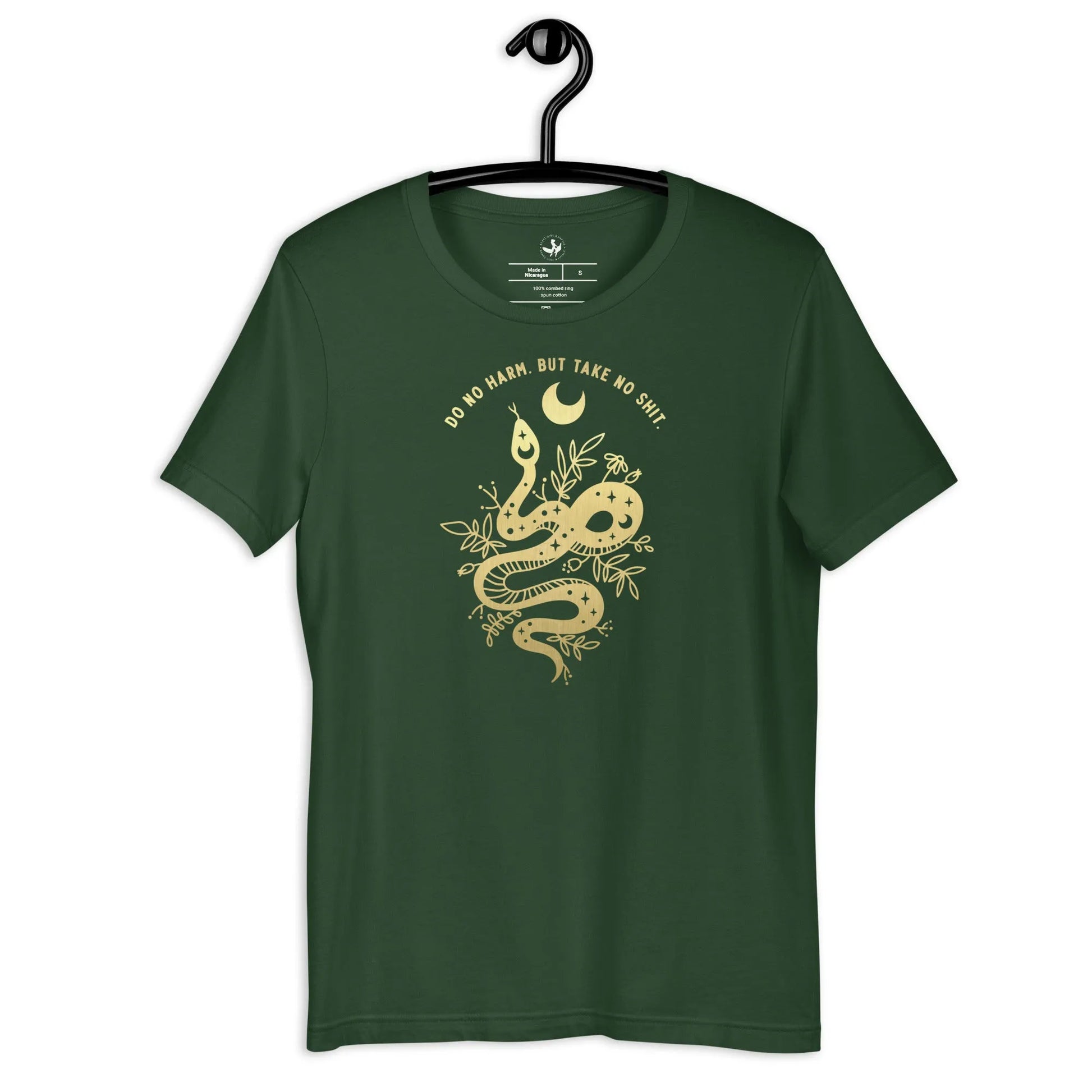 Do No Harm, But Take No Shit Unisex T-shit Unisex T-shirt, Witchy snake moon graphic design, Rebel Girl Rampage 