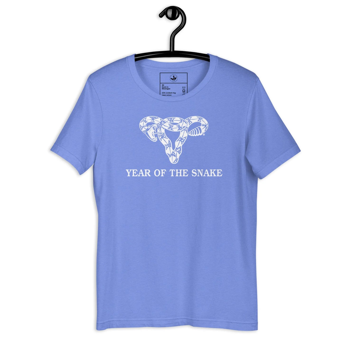 Year Of The Snake Uterus Unisex T-Shirt, Pro choice feminist, women empowerment, gadsden Don’t Tread On Me Uterus, equality, chinese lunar new year, witchy, Anne Lesniak, Rebel Girl Rampage