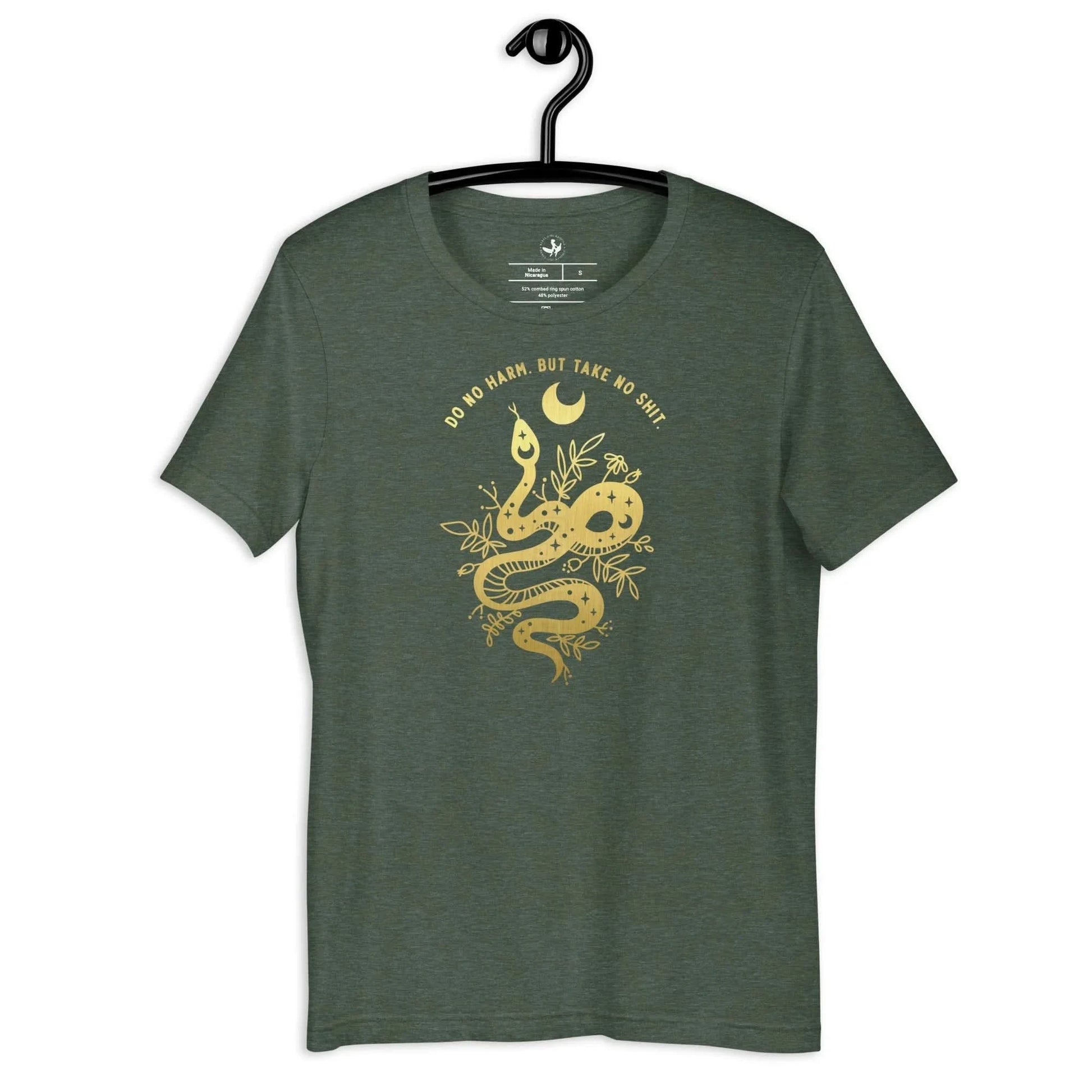 Do No Harm, But Take No Shit Unisex T-shit Unisex T-shirt, Witchy snake moon graphic design, Rebel Girl Rampage 