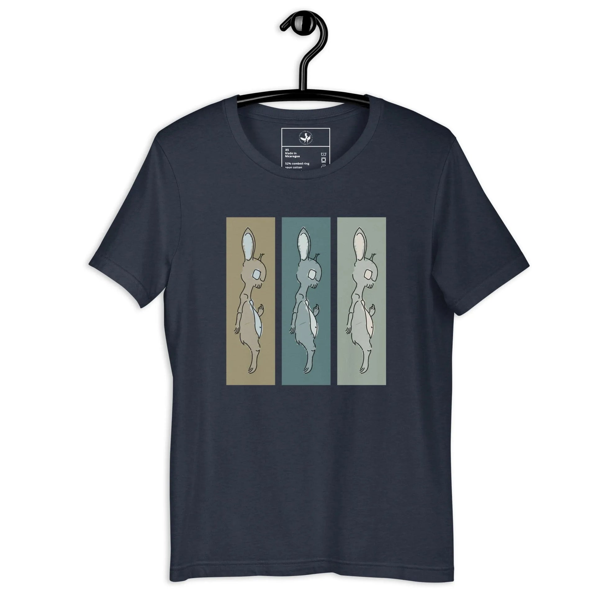 Death Bunny Unisex T-Shirt, Middle Finger Graphic Tee, Triptych graffiti art, streetwear, Rebel Girl Rampage