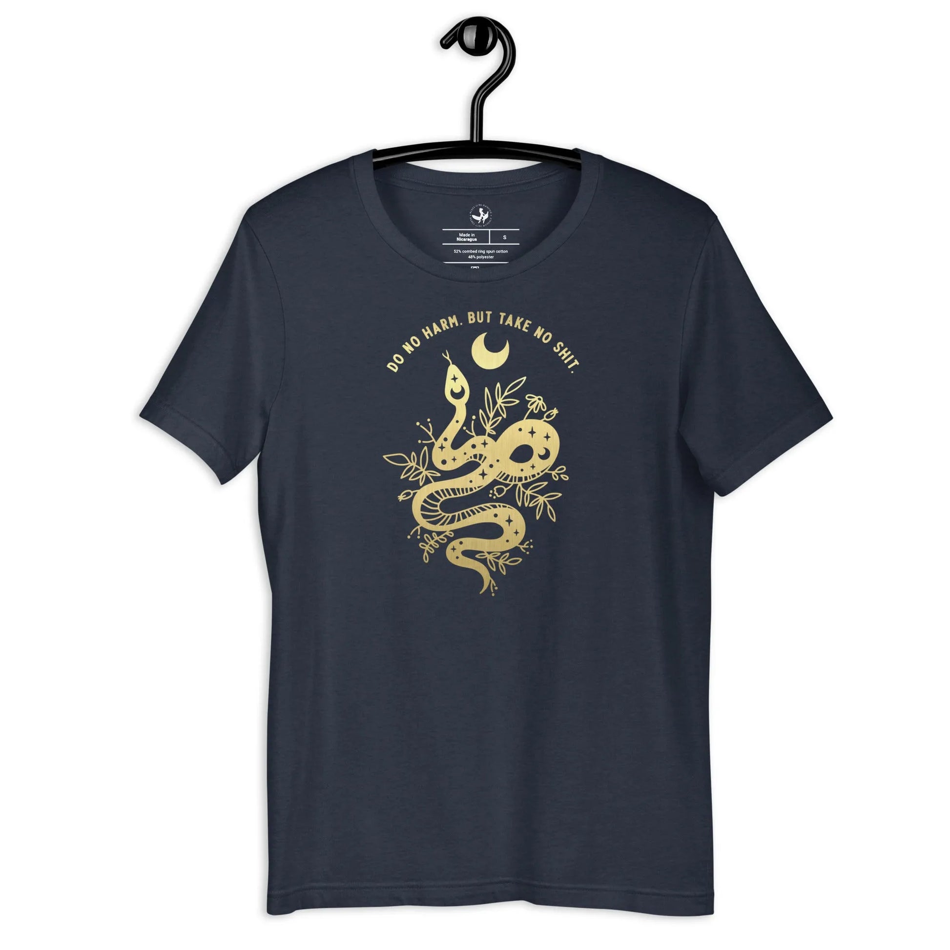 Don No Harm, But Take No Shit Unisex T-shit Unisex T-shirt, Witchy snake moon graphic design, Rebel Girl Rampage 