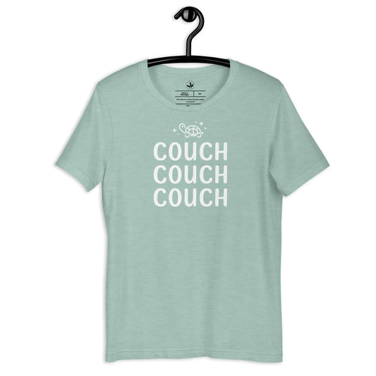 COUCH COUCH COUCH Unisex Sage T Shirt with a cute Kpop sparkly turtle graphic on the front, Rebel Girl Rampage, Demon Hunters