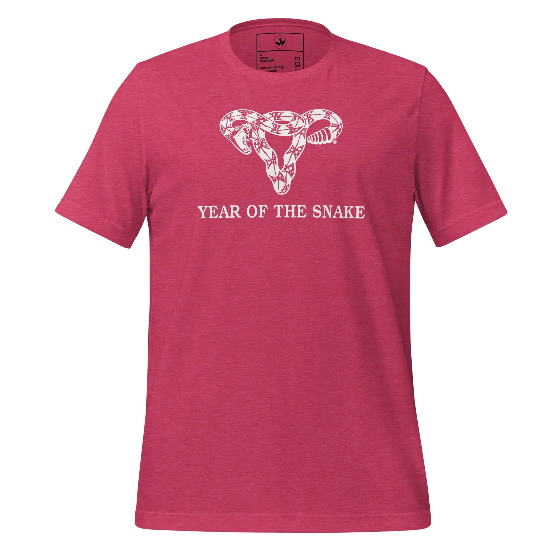 Year Of The Snake Uterus Unisex T-Shirt, Pro choice feminist, women empowerment, gadsden Don’t Tread On Me Uterus, equality, chinese lunar new year, witchy, Anne Lesniak, Rebel Girl Rampage